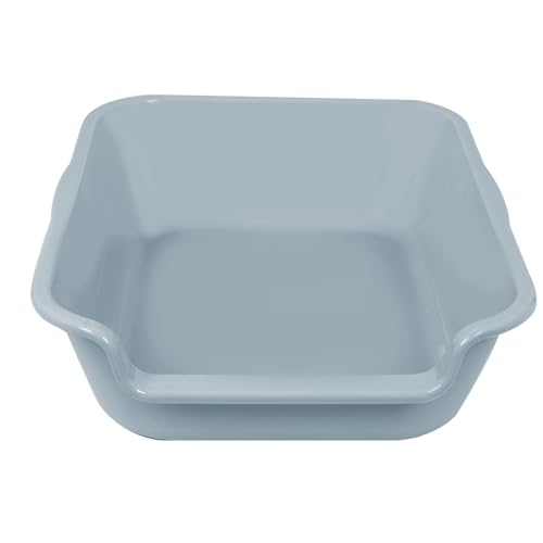 Extra Large Low Entry ABS Cat Litter Box, Grey, 20" L x 15.5" W, 1 Pack | Durable low entry litter box, non-stick, odor-free, ideal for seniors, kittens, rabbits, large cats and multi-pet homes. - color: Light Gray, size: Small (Pack of 2)
