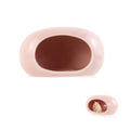 Ceramic Hamster Hideout, Cooling Hamster House All-Season Small Animal Cave, Easy to Clean Cave for Dwarf Hamsters, Gerbils, Mice (Pink) - color: Pink
