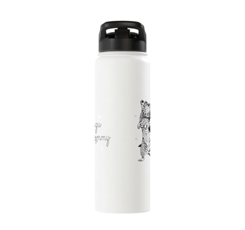Rodent lovers - Degu Mommy Stainless Steel Insulated Water Bottle - color: White