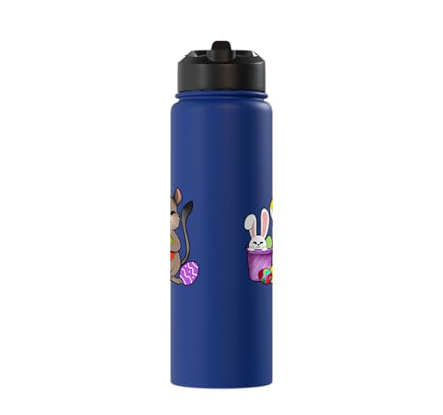 Cute degu painting Easter eggs Stainless Steel Insulated Water Bottle - color: Royal Blue