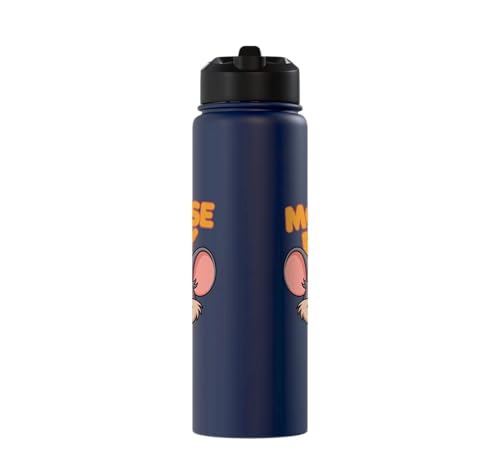 Mouse Boy | Childrens Mice Product | Youth Kids Boys Mouse Stainless Steel Insulated Water Bottle - color: Navy Blue