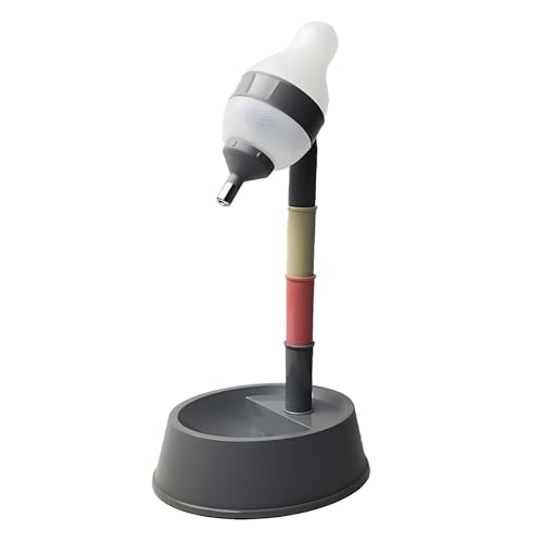 NACOCO Pet Standing Water Dispenser Cat Dog Standing Bowl with Detachable Pole Automatically Feeding Water Height Adjustable(Grey) - color: Grey
