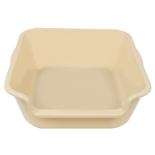 Extra Large Low Entry ABS Cat Litter Box, Yellow, 20" L x 15.5" W, 2 Pack | Durable low entry litter box, non-stick, odor-free, ideal for seniors, kittens, rabbits, large cats and multi-pet homes. - color: Beach sand, size: Small (Pack of 2)
