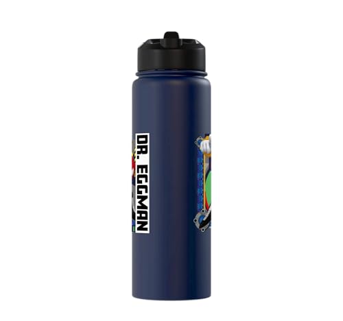 Sonic the Hedgehog - In the Zone - Dr. Eggman Stainless Steel Insulated Water Bottle - color: Navy Blue
