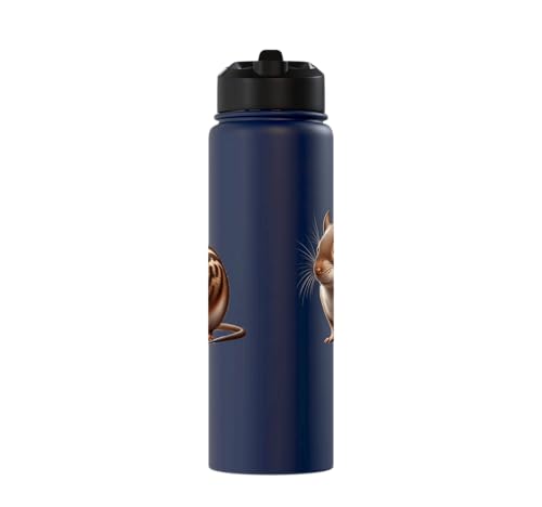 Degu Design Stainless Steel Insulated Water Bottle - color: Navy Blue