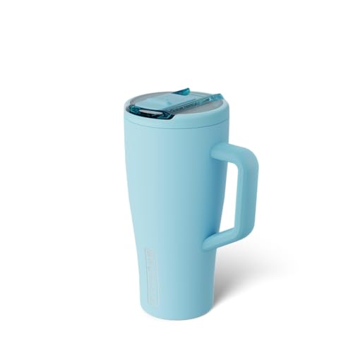 BrüMate Era Flip 30oz Tumbler with 100% Leakproof Covered Straw Lid | Hygienic Covered Straw | Insulated Stainless Steel Water Bottle with Handle | Cup Holder Friendly | BPA-Free (Glacier) - color: Glacier, size: 30 Ounces