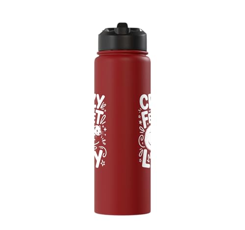 Crazy Ferret Owner Women Ferrets Stainless Steel Insulated Water Bottle - color: Red