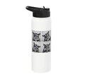 Sugar Glider 4th of July US American Flag Patriotic Stainless Steel Insulated Water Bottle - color: White