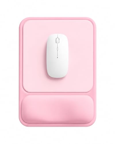 Ergonomic Mouse Pad with Wrist Rest, Gel Mousepad with Soft Wrist Support, Non-Slip PU Base, Smooth Surface Mouse Pad for Wrist Pain Relief, Computer Laptop Office Home & Gaming (Pink) - color: Pink