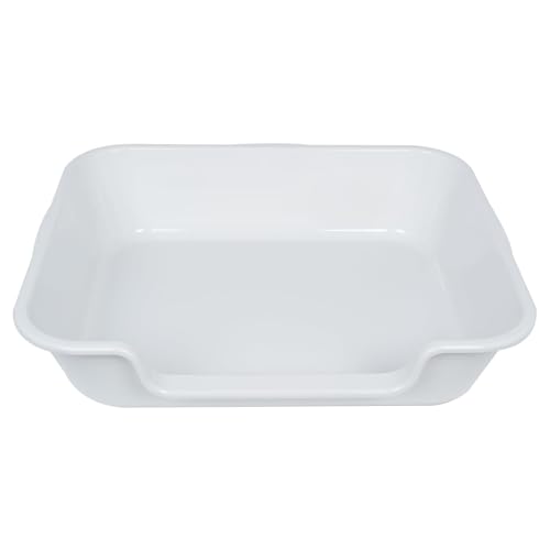 Extra Large Low Entry ABS Cat Litter Box, Light Gray, 24" L x 20" W, 1 Pack | Durable low entry litter box, non-stick, odor-free, ideal for seniors, kittens, rabbits, large cats and multi-pet homes. - color: Light Gray, size: Large (Pack of 1)
