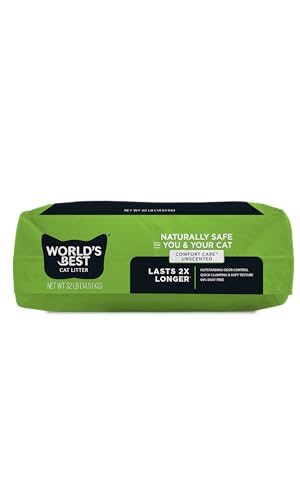 World's Best Cat Litter, Comfort Care, Unscented, Odor Control, 32 lb Bag - size: 32 lb