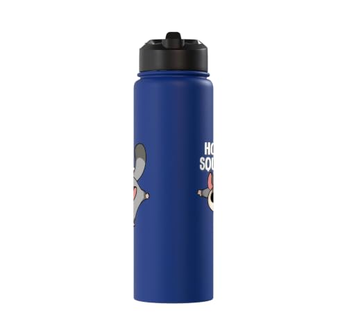 Cute Womens Girls Kids Mom Hover Squirrel Sugar Glider Lover Stainless Steel Insulated Water Bottle - color: Royal Blue
