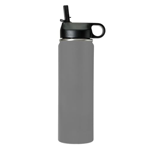 LaserGram Personalized 20oz Water Bottle, Snail (Gray) | Engraved Gift, Vacuum Insulated Stainless Steel, Flip-Top Straw Lid, Laser Engraved With Your Name - color: Gray, size: 20 Ounces