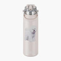 SERENGETI 24 Oz Water Bottle Stainless Steel with Spill Proof Lid - Double walled Vacuum Insulated water flask - Realistic 3D Print of your favorite dog (Bichon Frise) - color: Bichon Frise