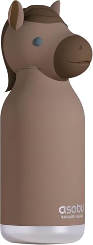 asobu Bestie Water Bottle, Cute Collectible Character, Leak Proof, BPA Free | 16 oz, Stays Cold 24 Hours, Double Wall Vacuum Insulation, Food Grade Stainless Steel, Spill Resistant, Great Gift Idea - color: Horse