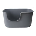 SpaceTime Extra Large Litter Box with High Sides & Low Entry,XL Anti-Splashing Kitty Litter Pan,Jumbo Multi Cat Litter Box,Tool-Free Assembly,Easy to Clean (Grey) - color: Pure Grey