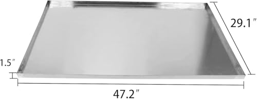 Stainless Steel Replacement Tray for Dog Crate, 47.2" x 29.1" Floor Pan for Feeding Bowl Leakproof Chew-Proof and Crack-Proof - size: 47"x29"
