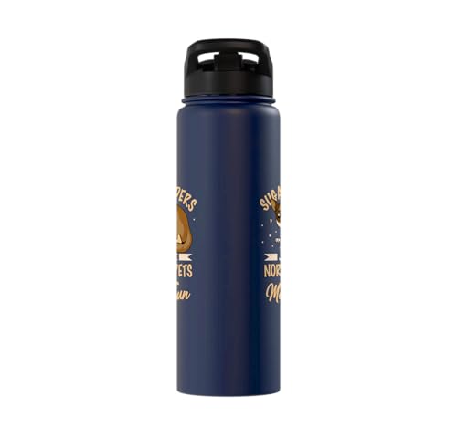 Australia Marsupial Wildlife Animal Lover Sugar Glider Stainless Steel Insulated Water Bottle - color: Navy Blue