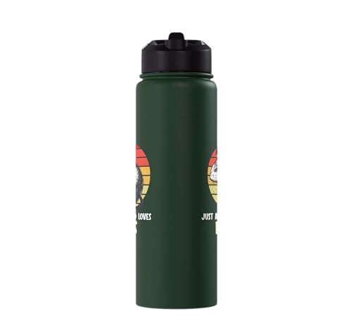 Just a girl who loves Degus Degu Stainless Steel Insulated Water Bottle - color: Dark Green