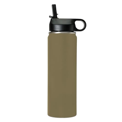 LaserGram Personalized 20oz Water Bottle, Snail (Camo Green) | Engraved Gift, Vacuum Insulated Stainless Steel, Flip-Top Straw Lid, Laser Engraved With Your Name - color: Camo Green, size: 20 Ounces
