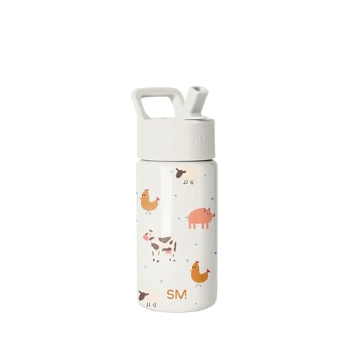 Simple Modern Kids Water Bottle & Toddler Cup | 14oz | Farm Animals | Insulated Stainless Steel Toddler Water Bottle, Kids Tumbler with Straw | Spill Proof for School, Girls, Boys | Farm Animals - color: -Farm Animals, size: 14 Ounces