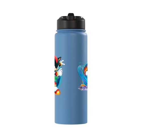 Sonic the Hedgehog - Racing Around the World Shadow Stainless Steel Insulated Water Bottle - color: Light Blue