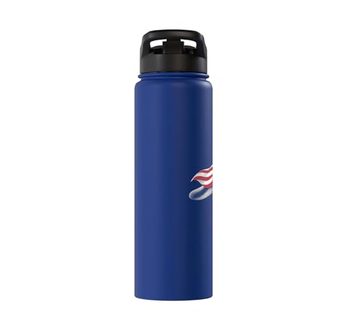 Sugar Glider 4th of July US American Flag Patriotic Stainless Steel Insulated Water Bottle - color: Royal Blue