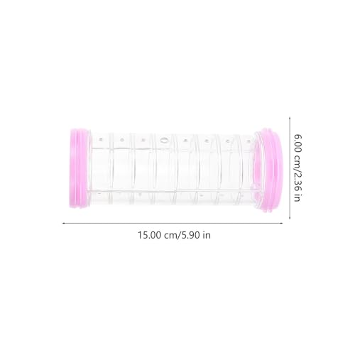 Kisangel 16Pcs Hamster Tunnel Tubes DIY Transparent Connector Pipes for Hamster Cage External Tracks Small Animal Toys 5.89X2.36X2.36In