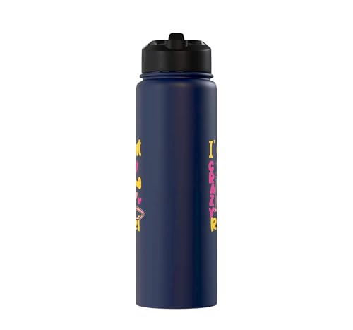 Funny Rat Design for Girls and Women Stainless Steel Insulated Water Bottle - color: Navy Blue