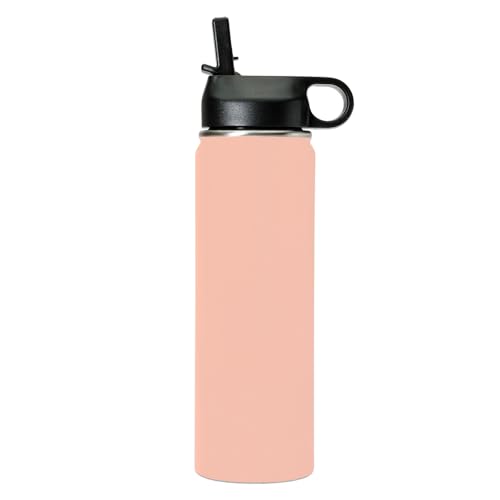LaserGram Personalized 20oz Water Bottle, Rat (Coral) | Engraved Gift, Vacuum Insulated Stainless Steel, Flip-Top Straw Lid, Laser Engraved With Your Name - color: Coral, size: 20 Ounces