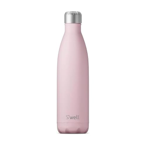 S'well Stainless Steel Water Bottle, 25oz, Pink Topaz, Triple Layered Vacuum Insulated Containers Keeps Drinks Cold for 48 Hours and Hot for 24, BPA Free, Perfect for On the Go - color: Pink Topaz, size: 25 Ounces