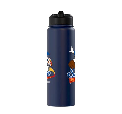 Sonic the Hedgehog - Sonic Baseball Est. 1991 Stainless Steel Insulated Water Bottle - color: Navy Blue