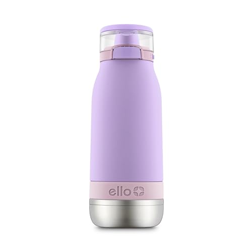 Ello Emma 14oz Insulated Stainless Kids Water Bottle with Straw, Lilac/Cashmere Pink - color: Lilac/Cashmere Pink