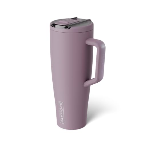 BrüMate Era Flip 40oz Tumbler with 100% Leakproof Covered Straw Lid | Hygienic Covered Straw | Insulated Stainless Steel Water Bottle with Handle | Cup Holder Friendly | BPA-Free (Lilac Dusk) - color: Lilac Dusk, size: 40 Ounces