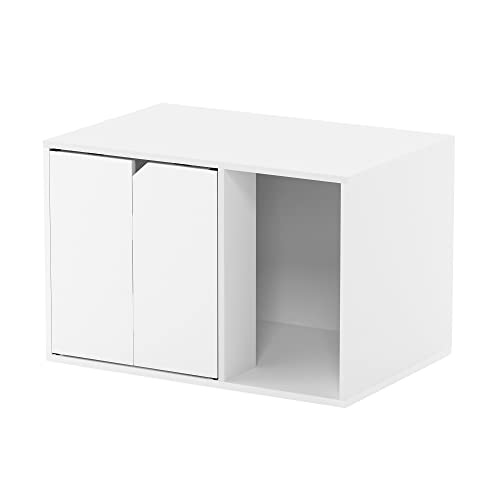 Furinno Peli Litter Box Enclosure, Small, Solid White - color: Solid White, size: Small