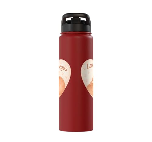 Love My Degus Heart Degu Lover Stainless Steel Insulated Water Bottle - color: Red