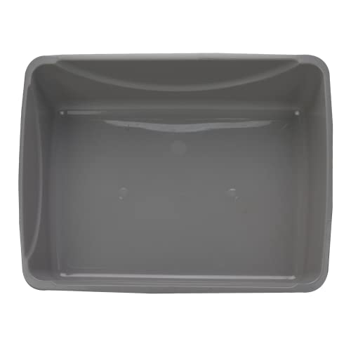 Petmate Open Cat Litter Box; Large Nonstick Litter Pan Durable Standard Box, Grey Great for Small & Large Cats Easy to Clean; Made in USA | Easy to clean standard tray for small and big felines, smooth surface releases clumps, simple everyday scooping and
