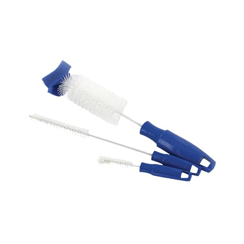 PetSafe Drinkwell Dog and Cat Water Fountain Cleaning Kit, 3 Brushes, Blue, 1 3/8', 1 5/8', 2' brushes (535855) | 3-Brush Set, Plastic-Wrapped Steel Shafts Resist Rust, Flared Sponge Tip for Deep Cleaning, Fits All Drinkwell Fountains