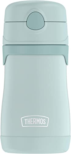 THERMOS BABY 10 ounce Stainless Steel Vacuum Insulated Straw Bottle, Mint - color: Mint, size: 10 Ounces