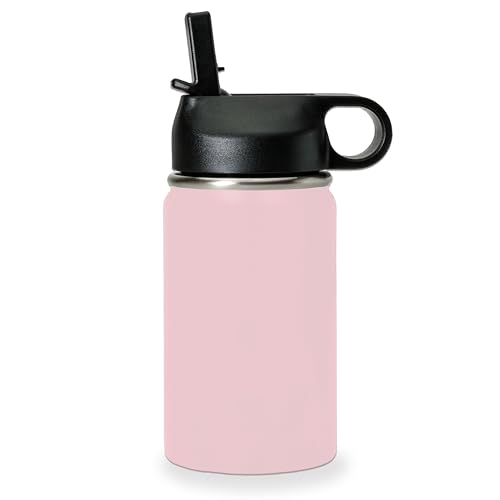 LaserGram Personalized 12oz Water Bottle, Snail (Pink) | Engraved Gift, Vacuum Insulated Stainless Steel, Flip-Top Straw Lid, Laser Engraved With Your Name - color: Pink, size: 12 Ounces