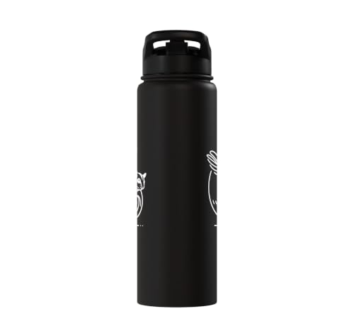 Sugar Glider Line Art Animal Lover Stainless Steel Insulated Water Bottle - color: Black