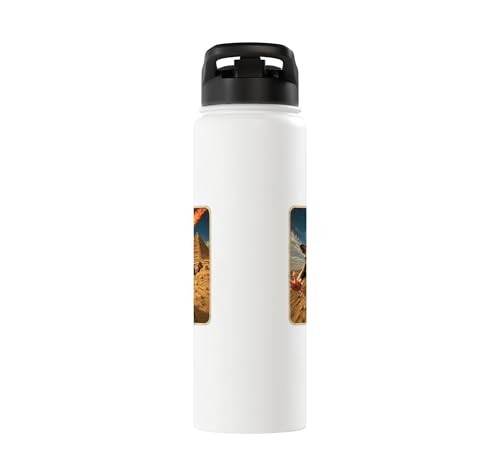 Funny Sugar Glider Riding Scooter Stainless Steel Insulated Water Bottle - color: White