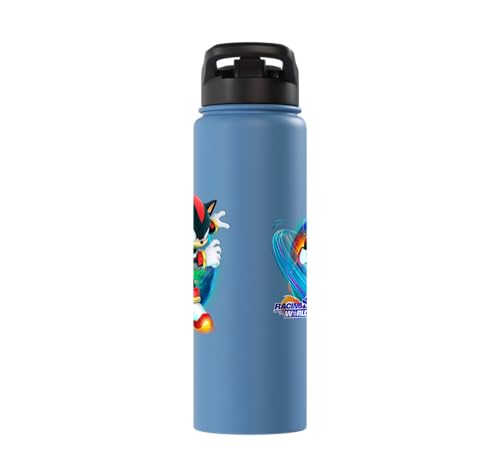 Sonic the Hedgehog - Racing Around the World Shadow Stainless Steel Insulated Water Bottle - color: Light Blue