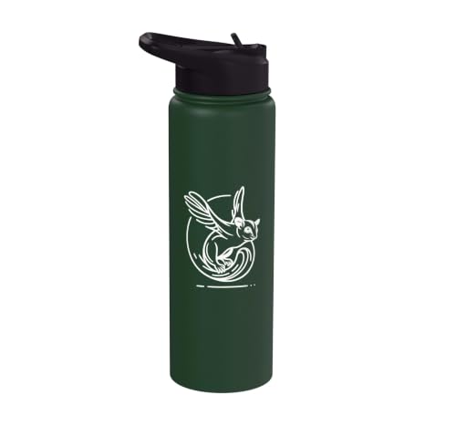 Sugar Glider Line Art Animal Lover Stainless Steel Insulated Water Bottle - color: Dark Green