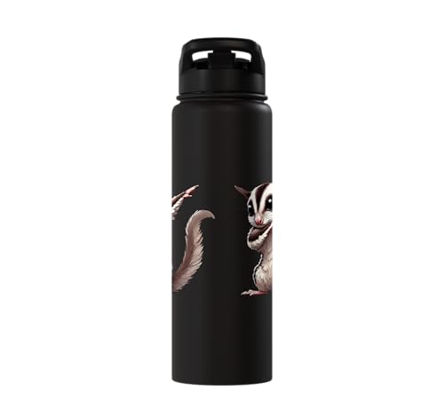 Sugar Glider, Dabbing | Kids, Girls, Boys | Sugar Glider Stainless Steel Insulated Water Bottle - color: Black
