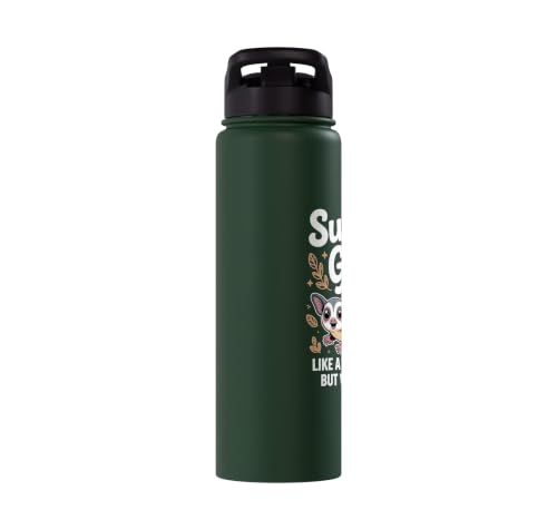 Sugar Glider Art For Men Boys Dad Sugar Glider Possum Lover Stainless Steel Insulated Water Bottle - color: Dark Green