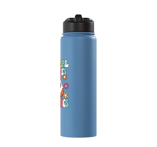 Just A Girl Who Loves Guinea Pigs Cute Groovy Girls Kids Stainless Steel Insulated Water Bottle - color: Light Blue