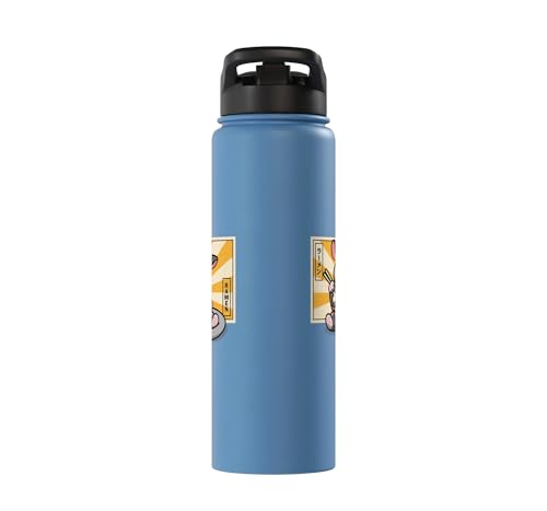 Womens Girls Cute Kawaii Japanese Ramen Sugar Glider Lover Stainless Steel Insulated Water Bottle - color: Light Blue