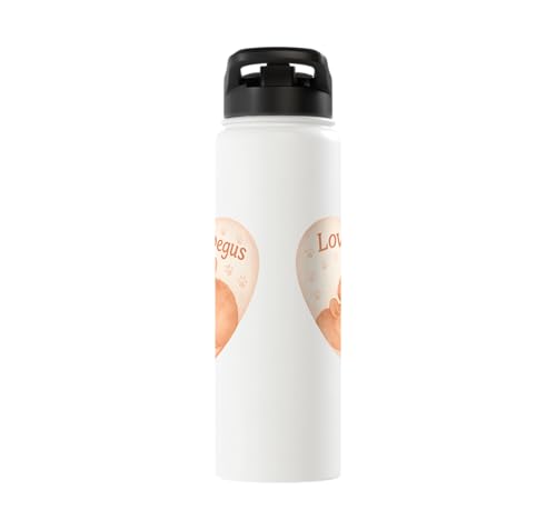 Love My Degus Heart Degu Lover Stainless Steel Insulated Water Bottle - color: White