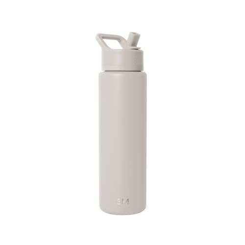 Simple Modern Insulated Water Bottle with Straw | 30oz | Beige | Summit Stainless Steel Water Bottles, Metal Cup | Leak Proof for School, Gym, Travel, Sports | Almond Birch - color: -Almond Birch, style: 30oz